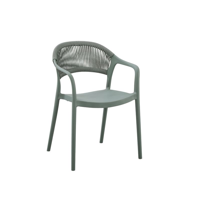Fauteuil de restaurant ROTTERDAM empilable d'polypro - Polypropylène vert, polyéthylène vert & vert
