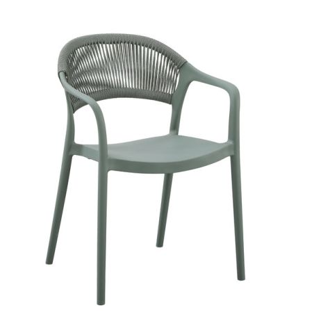 Fauteuil de restaurant ROTTERDAM empilable d'polypro - Polypropylène vert, polyéthylène vert & vert