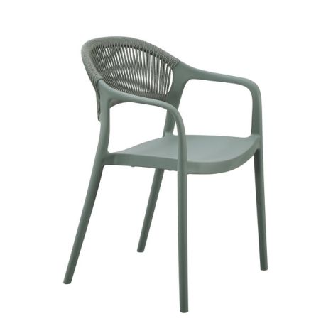 Fauteuil de restaurant ROTTERDAM empilable d'polypro - Polypropylène vert, polyéthylène vert & vert