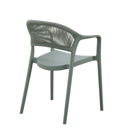 Fauteuil de restaurant ROTTERDAM empilable d'polypro - Polypropylène vert, polyéthylène vert & vert