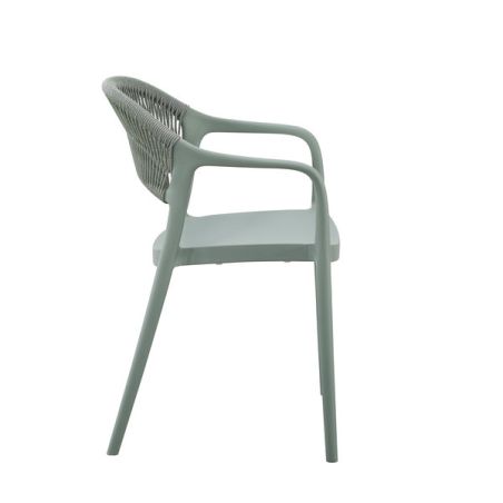 Fauteuil de restaurant ROTTERDAM empilable d'polypro - Polypropylène vert, polyéthylène vert & vert