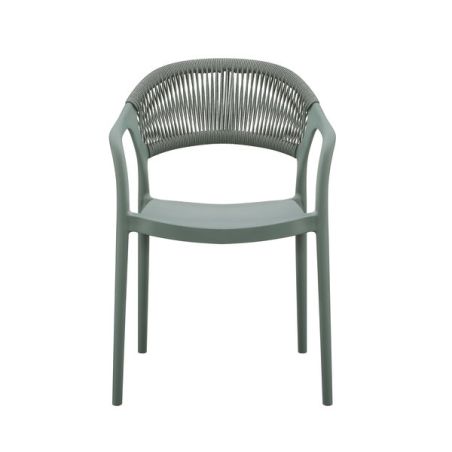 Fauteuil de restaurant ROTTERDAM empilable d'polypro - Polypropylène vert, polyéthylène vert & vert