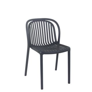 Chaise de terrasse DUBAI empilable d'extérieur - Polypropylène anthracite