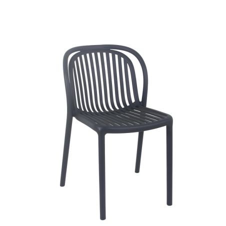Chaise de terrasse DUBAI empilable d'extérieur - Polypropylène anthracite