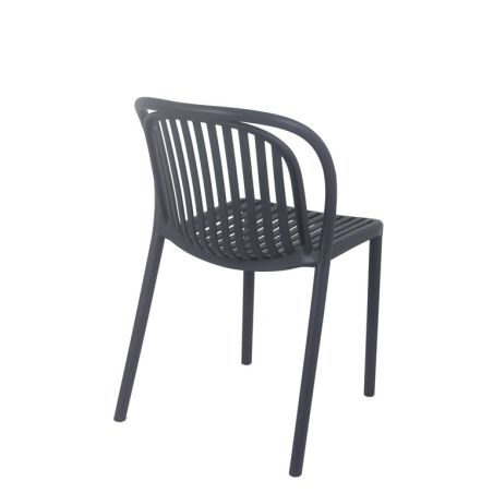 Chaise de terrasse DUBAI empilable d'extérieur - Polypropylène anthracite