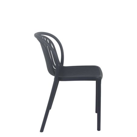 Chaise de terrasse DUBAI empilable d'extérieur - Polypropylène anthracite
