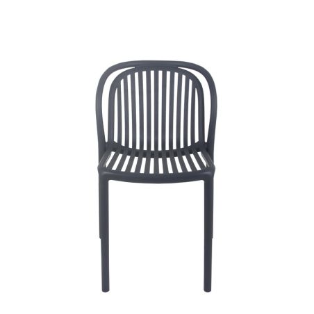 Chaise de terrasse DUBAI empilable d'extérieur - Polypropylène anthracite