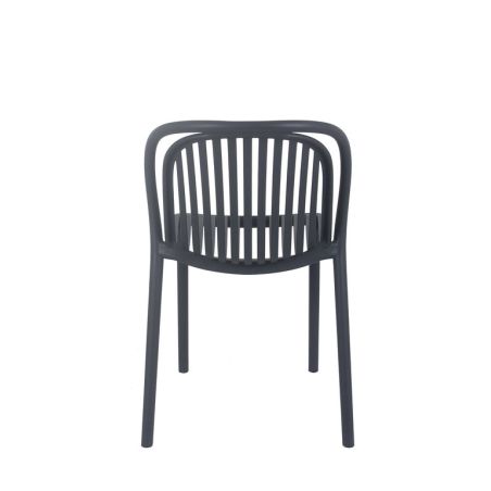 Chaise de terrasse DUBAI empilable d'extérieur - Polypropylène anthracite