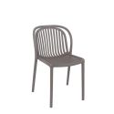 Chaise de terrasse DUBAI empilable d'extérieur - Polypropylène taupe