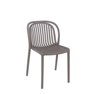 Chaise de terrasse DUBAI empilable d'extérieur - Polypropylène taupe