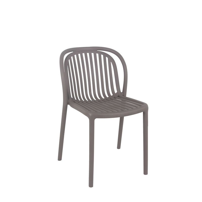 Chaise de terrasse DUBAI empilable d'extérieur - Polypropylène taupe
