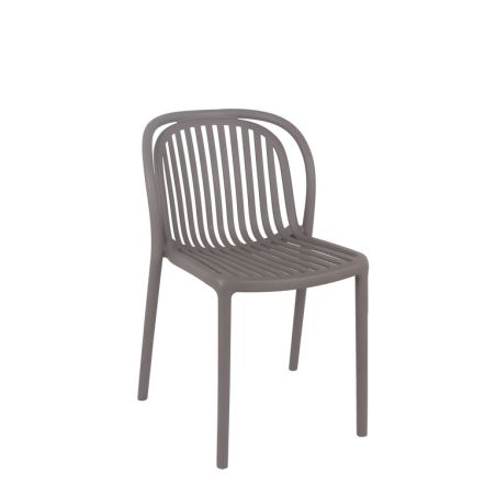 Chaise de terrasse DUBAI empilable d'extérieur - Polypropylène taupe