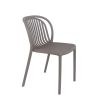 Chaise de terrasse DUBAI empilable d'extérieur - Polypropylène taupe