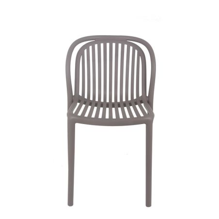 Chaise de terrasse DUBAI empilable d'extérieur - Polypropylène taupe
