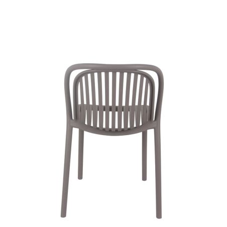 Chaise de terrasse DUBAI empilable d'extérieur - Polypropylène taupe