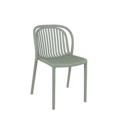 Chaise de terrasse DUBAI empilable d'extérieur - Polypropylène sauge