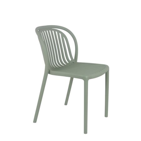 Chaise de terrasse DUBAI empilable d'extérieur - Polypropylène sauge