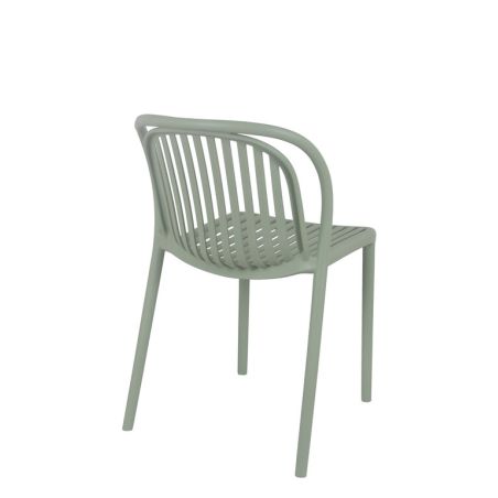 Chaise de terrasse DUBAI empilable d'extérieur - Polypropylène sauge
