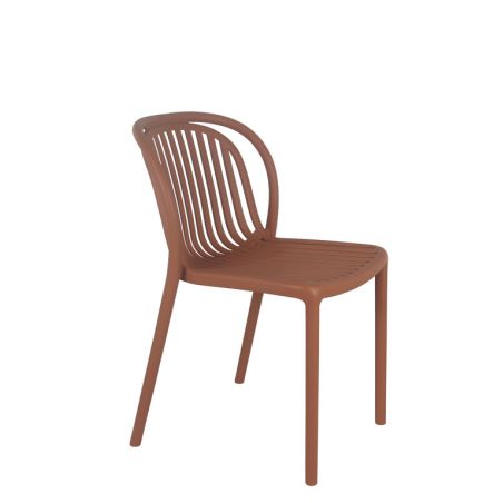 Chaise de terrasse DUBAI empilable d'extérieur - Polypropylène terra