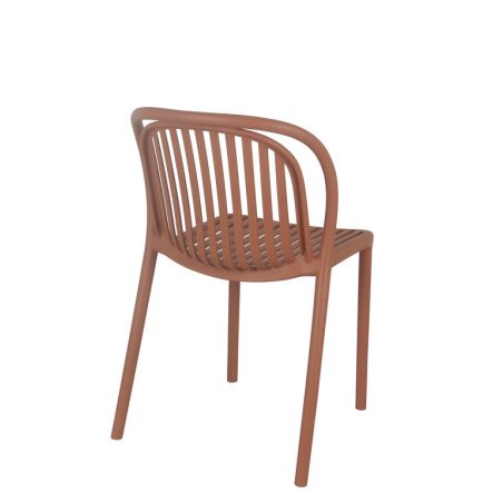 Chaise de terrasse DUBAI empilable d'extérieur - Polypropylène terra
