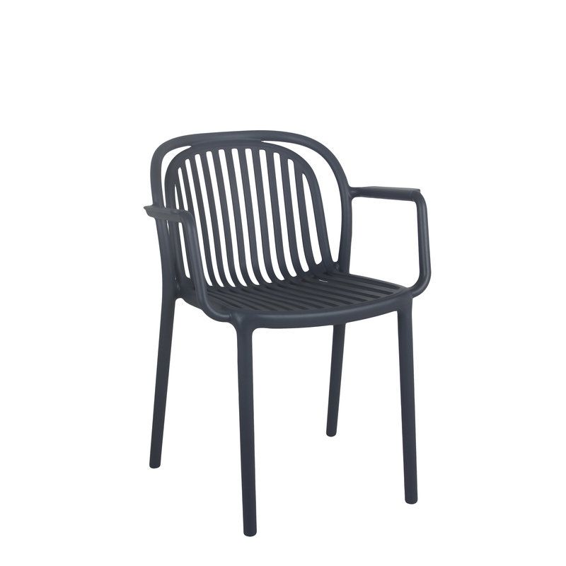 Fauteuil de terrasse JEDDAH empilable d'extérieur - Polypropylène anthracite