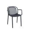 Fauteuil de terrasse JEDDAH empilable d'extérieur - Polypropylène anthracite