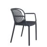 Fauteuil de terrasse JEDDAH empilable d'extérieur - Polypropylène anthracite