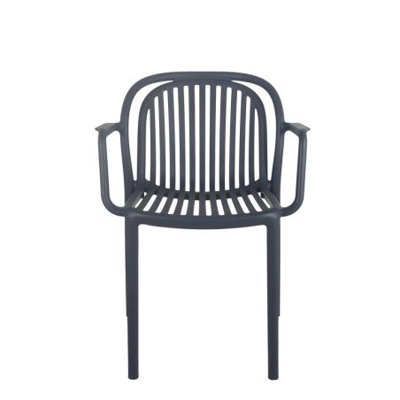 Fauteuil de terrasse JEDDAH empilable d'extérieur - Polypropylène anthracite