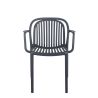 Fauteuil de terrasse JEDDAH empilable d'extérieur - Polypropylène anthracite