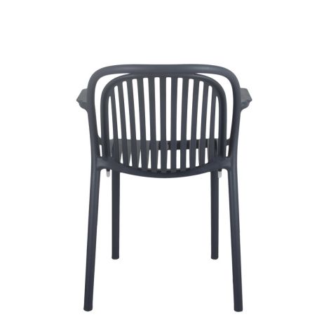 Fauteuil de terrasse JEDDAH empilable d'extérieur - Polypropylène anthracite