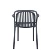 Fauteuil de terrasse JEDDAH empilable d'extérieur - Polypropylène anthracite