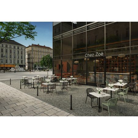Fauteuil de terrasse JEDDAH empilable d'extérieur - Polypropylène anthracite