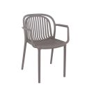Fauteuil de terrasse JEDDAH empilable d'extérieur - Polypropylène taupe