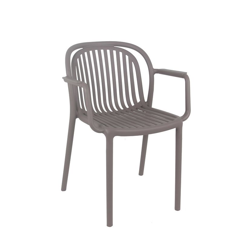 Fauteuil de terrasse JEDDAH empilable d'extérieur - Polypropylène taupe