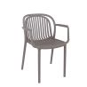 Fauteuil de terrasse JEDDAH empilable d'extérieur - Polypropylène taupe