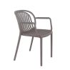 Fauteuil de terrasse JEDDAH empilable d'extérieur - Polypropylène taupe
