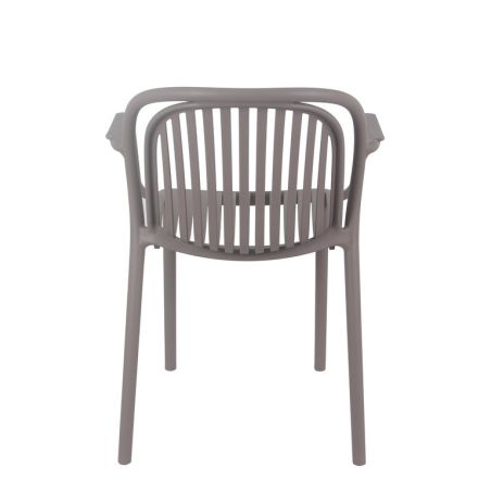 Fauteuil de terrasse JEDDAH empilable d'extérieur - Polypropylène taupe