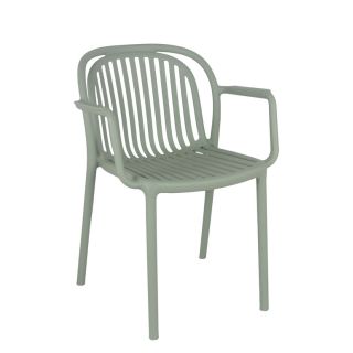Fauteuil de terrasse JEDDAH empilable d'extérieur - Polypropylène sauge