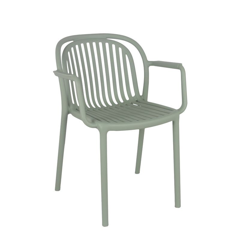 Fauteuil de terrasse JEDDAH empilable d'extérieur - Polypropylène sauge