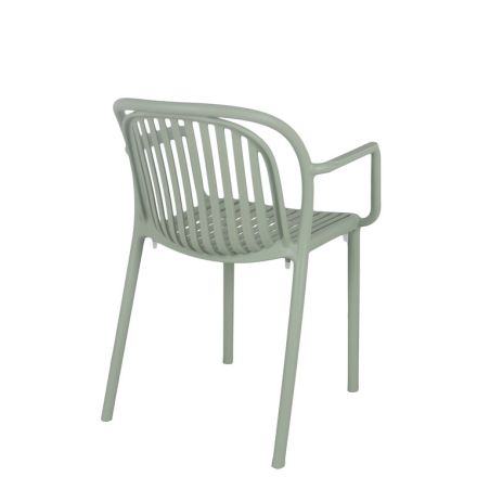 Fauteuil de terrasse JEDDAH empilable d'extérieur - Polypropylène sauge