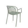 Fauteuil de terrasse JEDDAH empilable d'extérieur - Polypropylène sauge