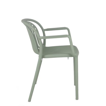 Fauteuil de terrasse JEDDAH empilable d'extérieur - Polypropylène sauge