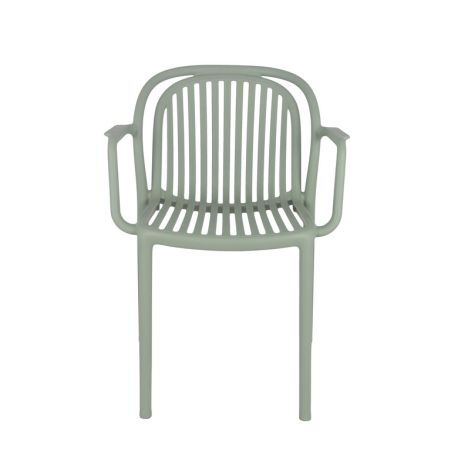 Fauteuil de terrasse JEDDAH empilable d'extérieur - Polypropylène sauge