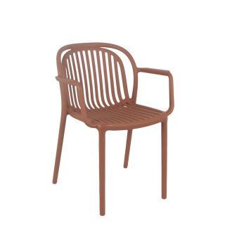 Fauteuil de terrasse JEDDAH empilable d'extérieur - Polypropylène terra