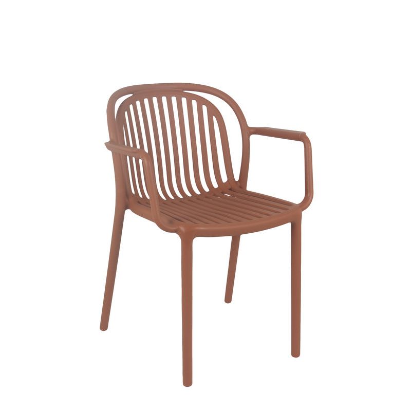 Fauteuil de terrasse JEDDAH empilable d'extérieur - Polypropylène terra