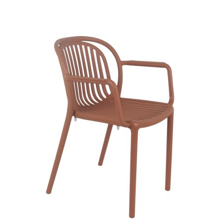 Fauteuil de terrasse JEDDAH empilable d'extérieur - Polypropylène terra
