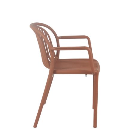 Fauteuil de terrasse JEDDAH empilable d'extérieur - Polypropylène terra