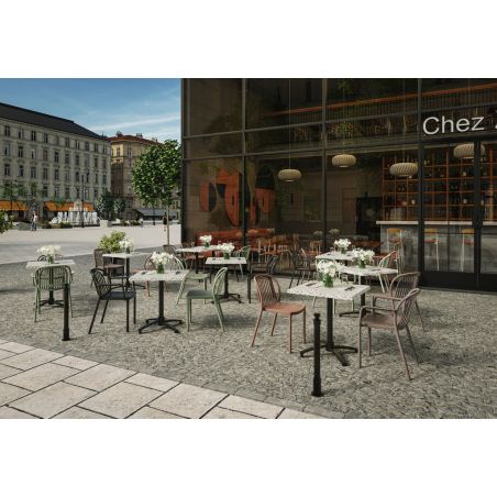 Fauteuil de terrasse JEDDAH empilable d'extérieur - Polypropylène terra