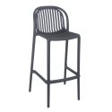 Tabouret de bar OMAN empilable d'extérieur - Polypropylène anthracite