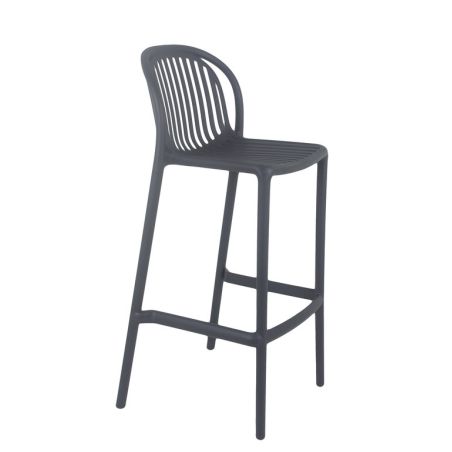 Tabouret de bar OMAN empilable d'extérieur - Polypropylène anthracite